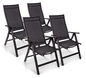 Blumfeldt London, vrtna stolica, set od 4 komada, tekstil, aluminij, 6 položaja, sklopiva