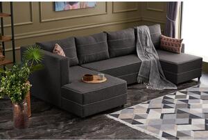 Atelier Del Sofa Kutna garnitura na razvlačenje, Antracit, Ece Panoramik - Anthracite