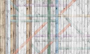 Foto tapeta - Obojene drvene daske (152,5x104 cm)
