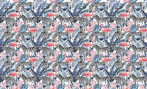 Foto tapeta - Mozaik - zebra i flamingo (152,5x104 cm)