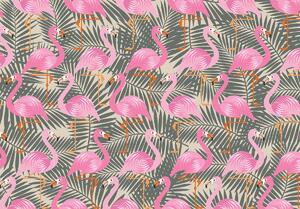 Foto tapeta - Flamingo - ružičasto-siva (152,5x104 cm)