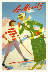 Reprodukcija umjetnosti Vintage Travel Poster (Ski Season / Snow), (26.7 x 40 cm)