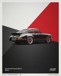 Porsche 911 RS - 1973 - Black Reprodukcija umjetnosti, (40 x 50 cm)