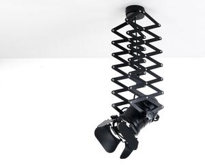 Crna stropna svjetiljka s metalnim sjenilom 12x22 cm - Tomasucci