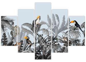 Slika živali v tropskem gozdu (150x105 cm)