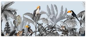 Slika živali v tropskem gozdu (120x50 cm)
