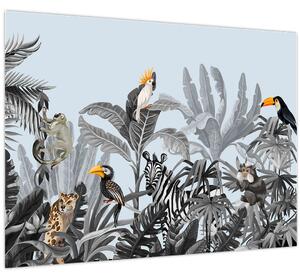 Slika živali v tropskem gozdu (70x50 cm)