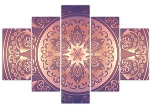 Slika - Mandala na vijoličnem prelivu (150x105 cm)