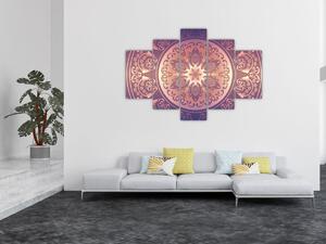 Slika - Mandala na vijoličnem prelivu (150x105 cm)