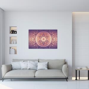 Slika - Mandala na vijoličnem prelivu (90x60 cm)