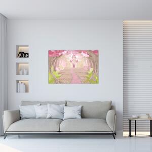 Slika - Potovanje v rožnato kraljestvo (90x60 cm)