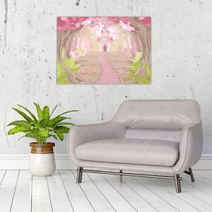 Slika - Potovanje v rožnato kraljestvo (70x50 cm)