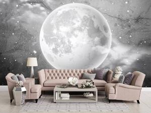 Foto tapeta - Mjesec na betonu - crno-bijeli (152,5x104 cm)