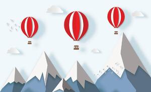Foto tapeta - Let balonom iznad planina (152,5x104 cm)
