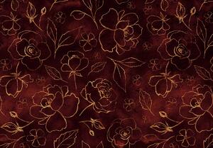 Foto tapeta - Zlatni cvjetovi i lišće (152,5x104 cm)