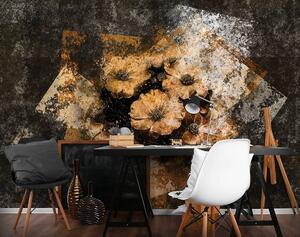 Foto tapeta - Zlatno cvijeće - zid (152,5x104 cm)