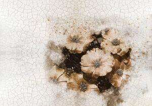 Foto tapeta - Cvijeće - ispucani zid (152,5x104 cm)