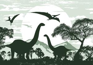 Foto tapeta - Zeleni dinosauri 2 (152,5x104 cm)