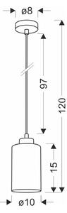 Crna viseća svjetiljka sa staklenim sjenilom ø 10 cm Aspra – Candellux Lighting