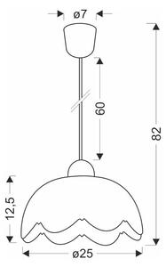 Bijela viseća svjetiljka sa staklenim sjenilom ø 25 cm Bratek – Candellux Lighting