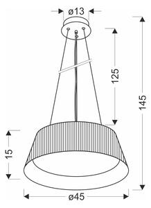 Crna LED viseća svjetiljka s metalnim sjenilom ø 45 cm Umbria – Candellux Lighting