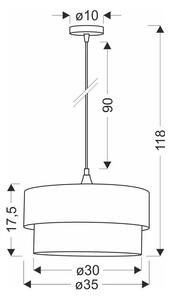 Petrolej zelena viseća svjetiljka s tekstilnim sjenilom ø 35 cm Scopello – Candellux Lighting