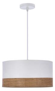 Bijela viseća svjetiljka s tekstilnim sjenilom/sa sjenilom od furnira ø 30 cm Bianco – Candellux Lighting