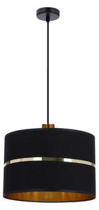 Crna viseća svjetiljka s tekstilnim sjenilom ø 30 cm Assam – Candellux Lighting