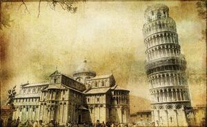 Foto tapeta - Vintage Art Pisa City Urban (152,5x104 cm)