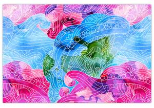 Slika - Barvni valovi (90x60 cm)