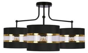 Crna stropna svjetiljka s tekstilnim sjenilom ø 20 cm Andy – Candellux Lighting