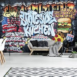 Foto tapeta - Najbolji burger - grafiti (152,5x104 cm)