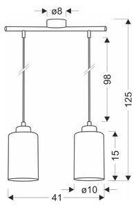 Crna viseća svjetiljka sa staklenim sjenilom ø 10 cm Aspra – Candellux Lighting