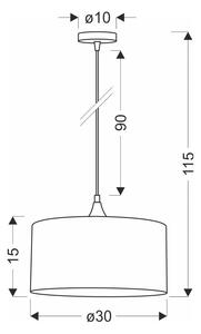 Petrolej zelena viseća svjetiljka s tekstilnim sjenilom ø 30 cm Maloto – Candellux Lighting