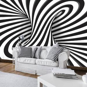 Foto tapeta - Bijelo-crni 3D vrtlog (152,5x104 cm)