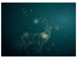 Slika - Čarobni jelen ponoči (70x50 cm)