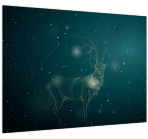 Slika - Čarobni jelen ponoči (70x50 cm)