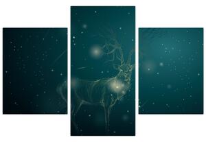 Slika - Čarobni jelen ponoči (90x60 cm)