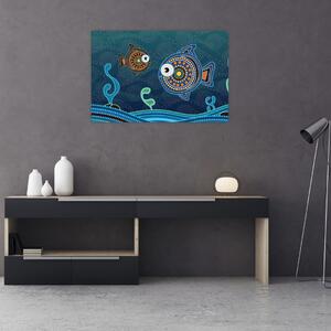 Poslikava - Poslikane ribe (90x60 cm)