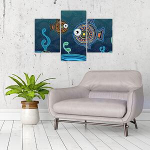 Poslikava - Poslikane ribe (90x60 cm)
