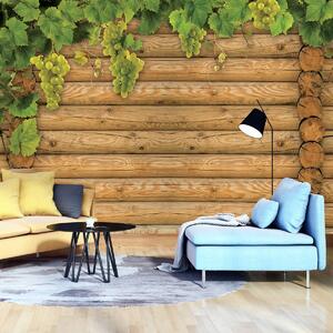 Foto tapeta - Zid od drvenih trupaca (152,5x104 cm)