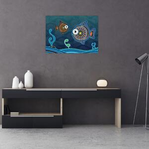 Poslikava - Poslikane ribe (70x50 cm)