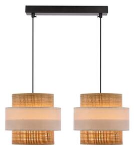 Bijela/u prirodnoj boji viseća svjetiljka sa sjenilom od ratana ø 20 cm Rattan – Candellux Lighting