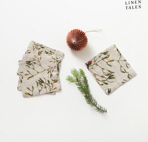 Podmetači za čaše u setu 4 kom s božićnim motivom u prirodnoj boji – Linen Tales