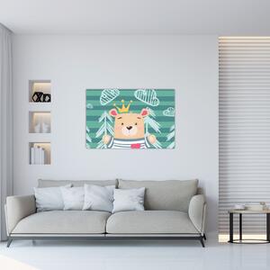 Slika - Medvedek v gozdu (90x60 cm)
