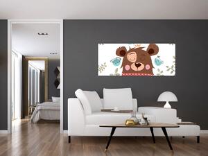 Slika - Medvedek s pticami (120x50 cm)
