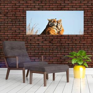 Slika - Tigrica in njen mladič (120x50 cm)