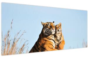 Slika - Tigrica in njen mladič (120x50 cm)