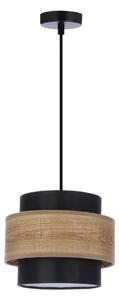 Crna/u prirodnoj boji viseća svjetiljka s tekstilnim sjenilom ø 20 cm Twin – Candellux Lighting