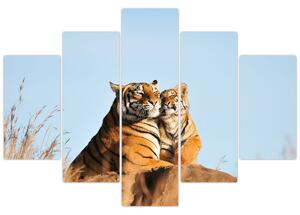 Slika - Tigrica in njen mladič (150x105 cm)